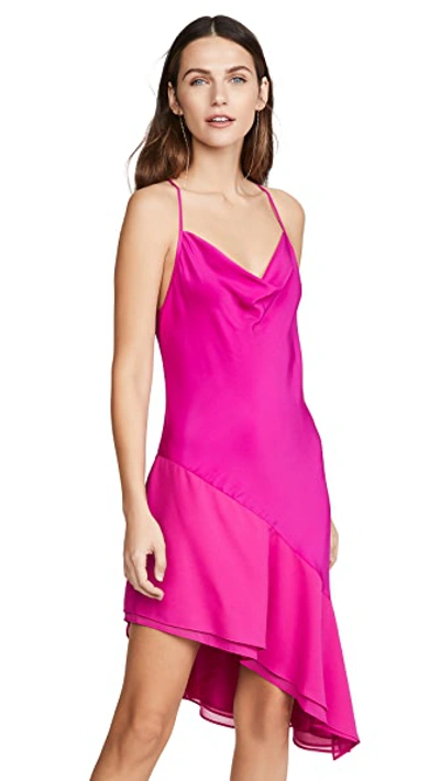 Shop Amanda Uprichard Rafaela Dress In Dark Hot Pink