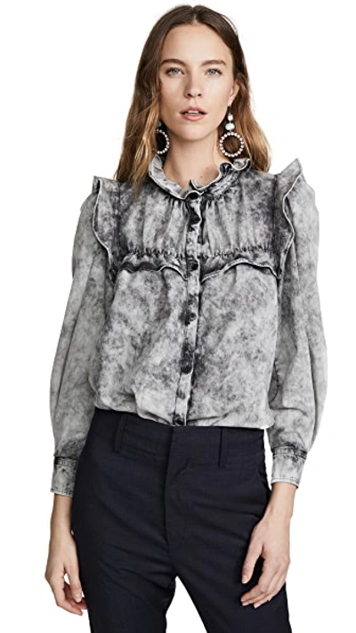 Shop Isabel Marant Étoile Idety Top In Faded Black