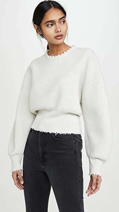 Pullover with Imitation Pearl Necklace