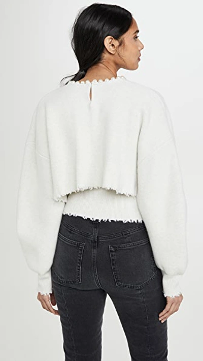 Shop Alexander Wang Pullover With Imitation Pearl Necklace In Ivory