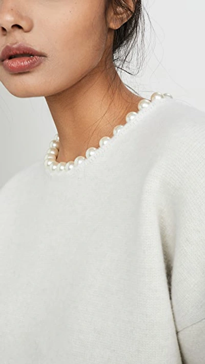 Pullover with Imitation Pearl Necklace