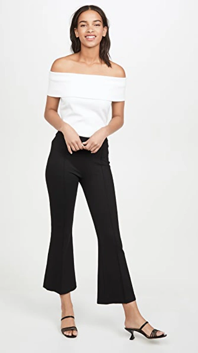 Shop Rosetta Getty Pull On Cropped Flare Pants In Black