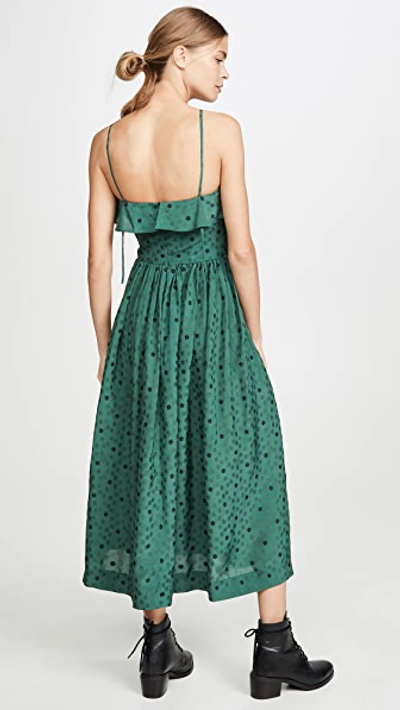 Shop Alexa Chung Halterneck Dress In Bottle Green