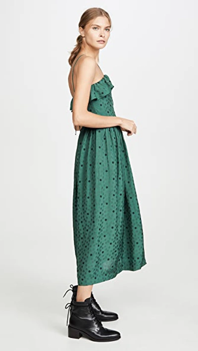 Shop Alexa Chung Halterneck Dress In Bottle Green
