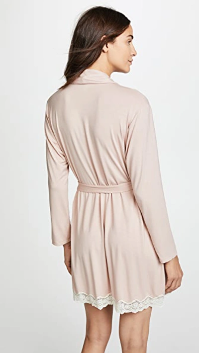 Shop Eberjey Lady Godiva Robe In Pink Clay/off White