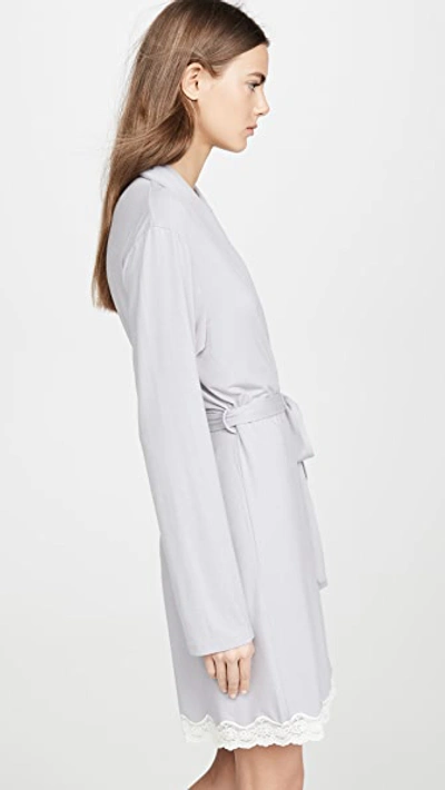 Shop Eberjey Lady Godiva Robe In Slate/off White