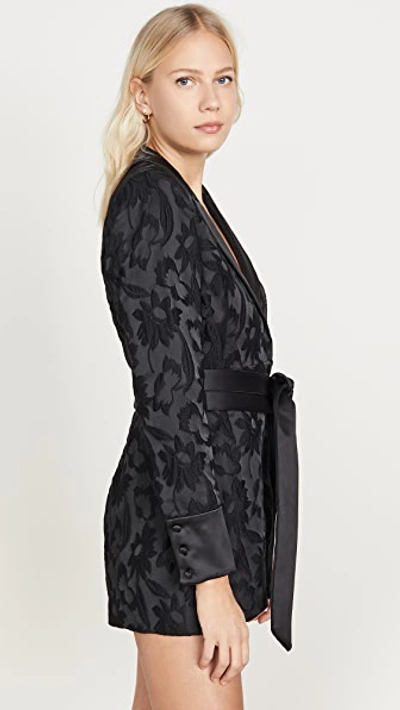 Shop Alexis Ashling Romper In Black Floral Jacquard