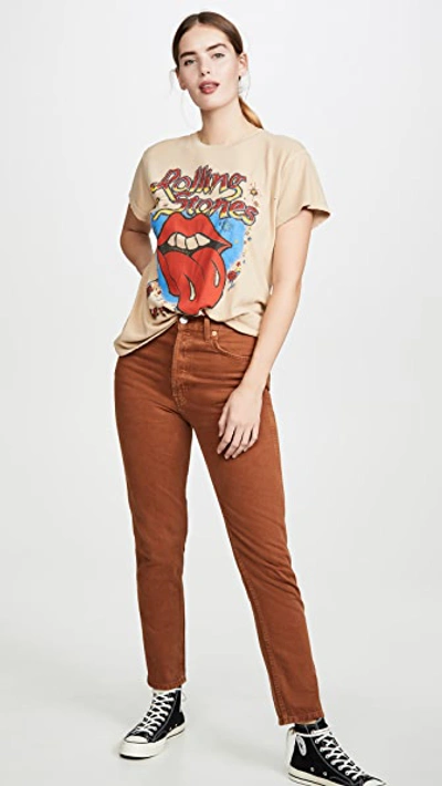 Shop Madeworn Rolling Stones Glitter Tee In Taupe