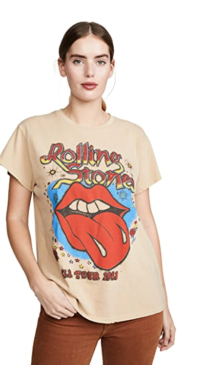 Shop Madeworn Rolling Stones Glitter Tee In Taupe