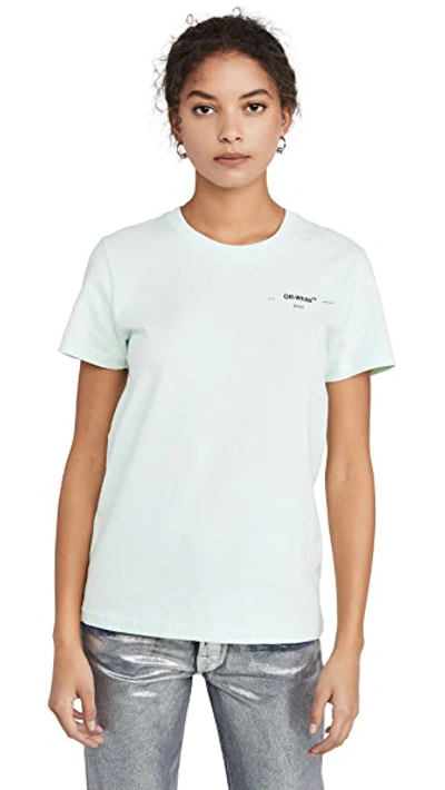 Shop Off-white Corals Print Casual Tee In Light Blue/black