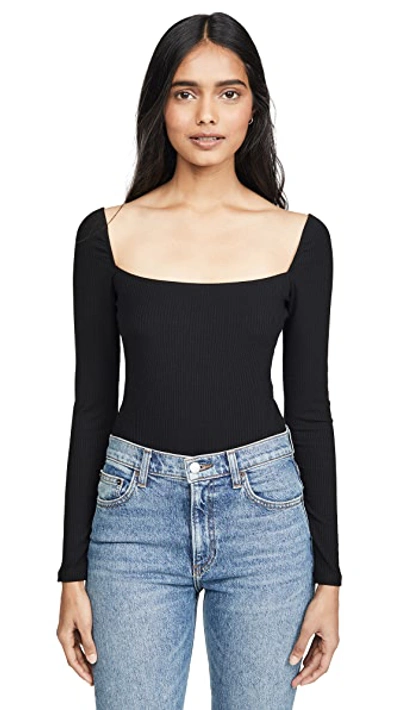 Shop Reformation Gaia Bodysuit In Black