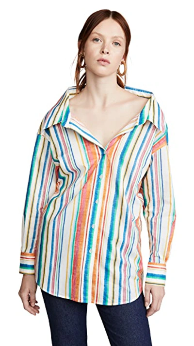 Shop Simon Miller Tabor Blouse In Multi Stripe