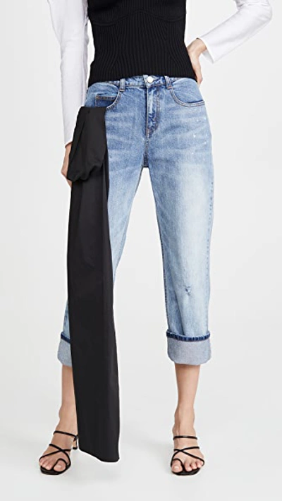 Shop Hellessy Gresham Jeans With Sash In Med Wash/black