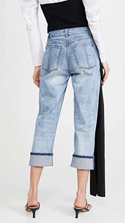 Shop Hellessy Gresham Jeans With Sash In Med Wash/black