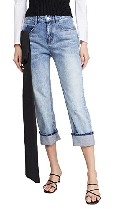 Shop Hellessy Gresham Jeans With Sash In Med Wash/black