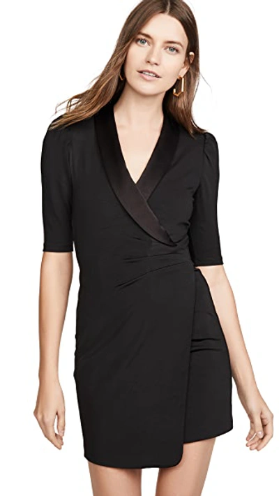 Shop Alice And Olivia Remi Plunging V Neck Front Suit Dress In Black