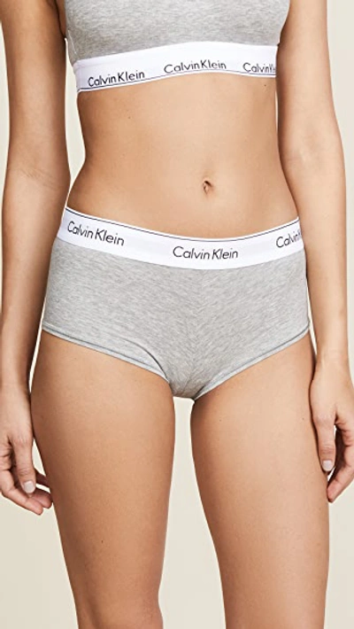 Calvin Klein Underwear Modern Cotton Boy Shorts In Grey Heather | ModeSens