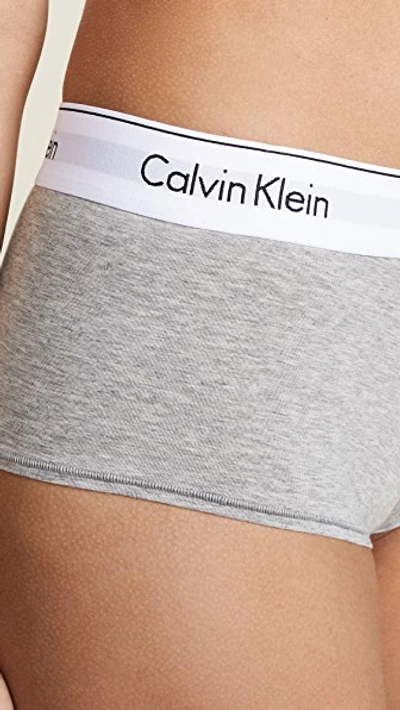 Shop Calvin Klein Underwear Modern Cotton Boy Shorts In Grey Heather