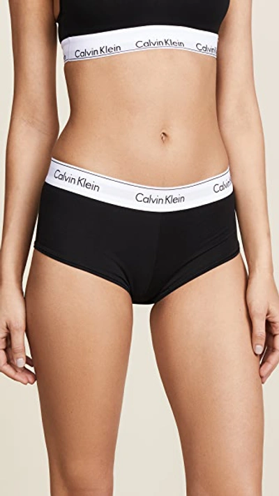 Shop Calvin Klein Underwear Modern Cotton Boy Shorts In Black