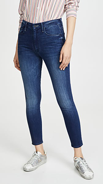 mother high rise looker ankle jeans