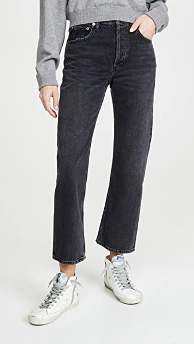 Shop Agolde Ripley Mid Rise Straight Jeans In Photogram