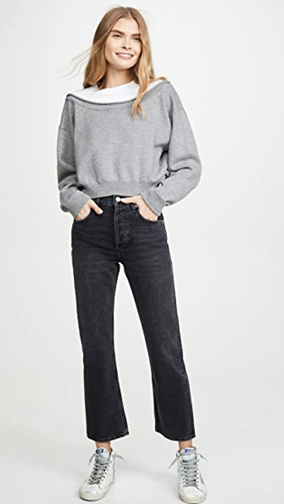Shop Agolde Ripley Mid Rise Straight Jeans In Photogram