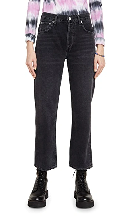 Shop Agolde Ripley Mid Rise Straight Jeans In Phantogram