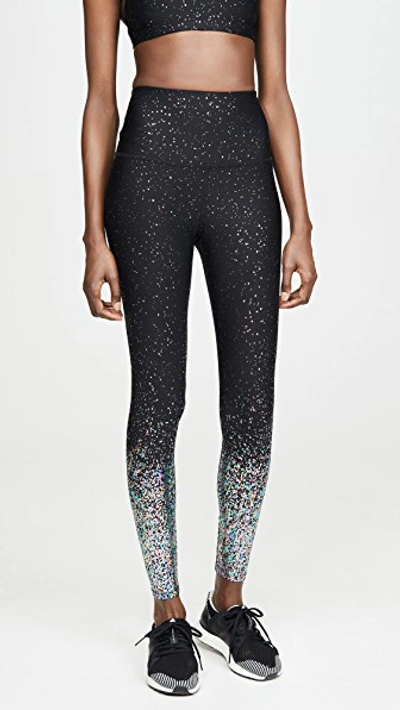 Shop Beyond Yoga High Waisted Alloy Ombre Midi Leggings In Black Iridescent Sparkle