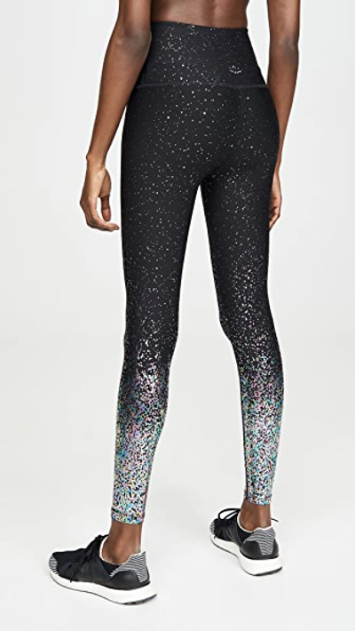 Shop Beyond Yoga High Waisted Alloy Ombre Midi Leggings In Black Iridescent Sparkle