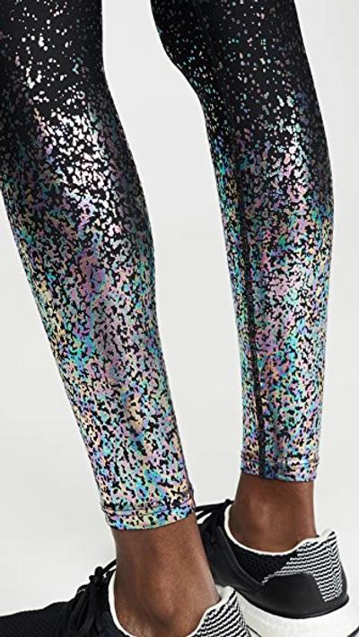 Beyond Yoga High Waisted Alloy Ombre Midi Legging in Black Iridescent  Speckle