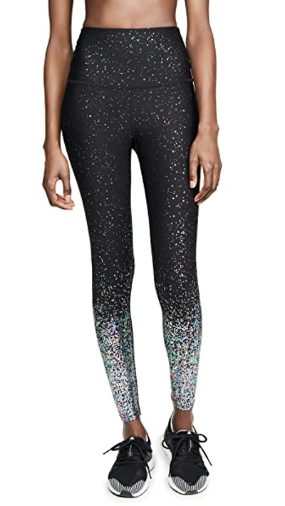 Shop Beyond Yoga High Waisted Alloy Ombre Midi Leggings In Black Iridescent Sparkle