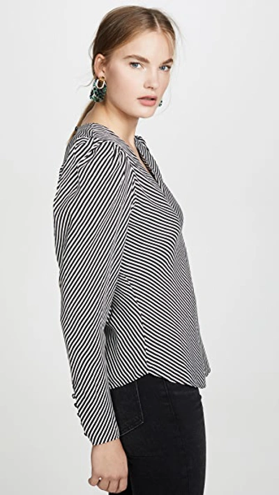 Shop Frame Shirred V Neck Top In Noir Multi