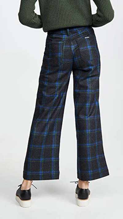 Shop Rolla's Old Mate Check Pants In Blue/grey