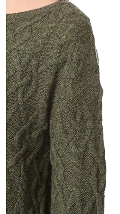 Shop Nili Lotan Cheyenne Cashmere Sweater In Army Green Melange