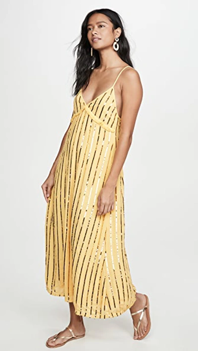 Shop Sundress Madeline Long Dress In Yellow/gold