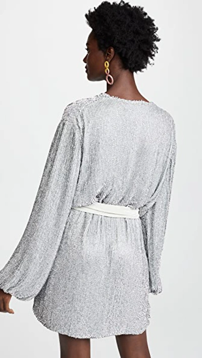 Shop Retroféte Gabrielle Sequin Robe In Silver