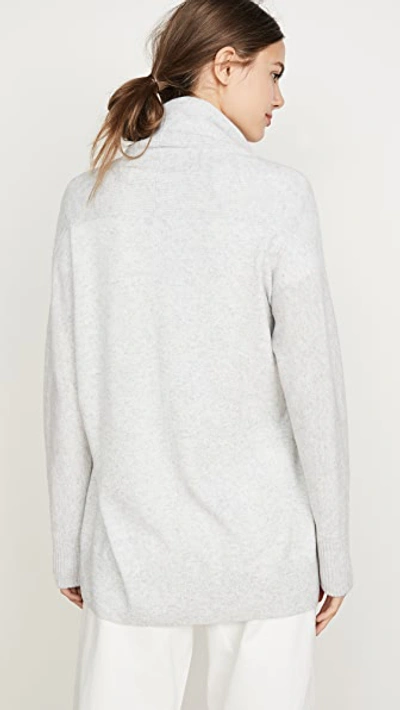 Shop Vince Drape Front Cardigan In Heather Platinum