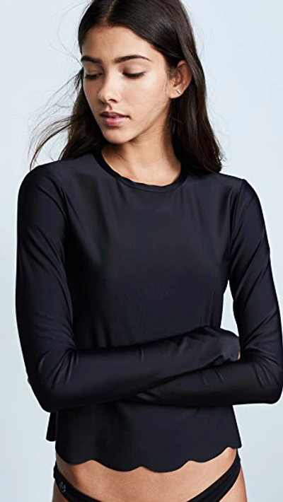 Cover Scallop Swim Tee In Black