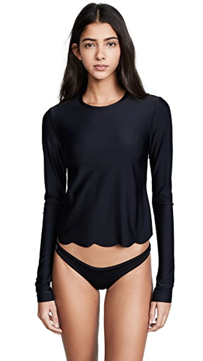 Cover Scallop Swim Tee In Black