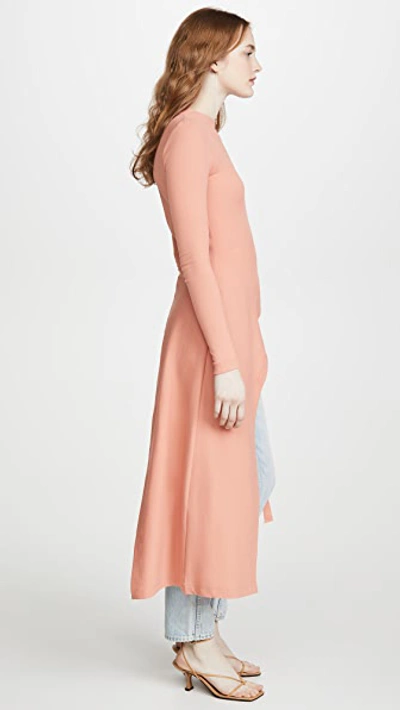 Shop Rosetta Getty Long Sleeve Apron Wrap T-shirt In Coral