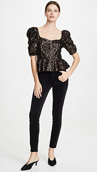 Shop Amanda Uprichard Natasha Sequin Top In Copper