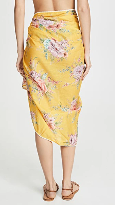 Shop Zimmermann Printed Sarong In Golden Floral