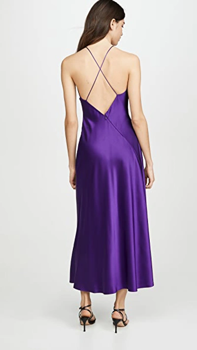 Shop Rosetta Getty Cross Back Slip Dress In Violet