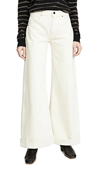 Shop Khaite Noelle Jeans In Ivory Rigid