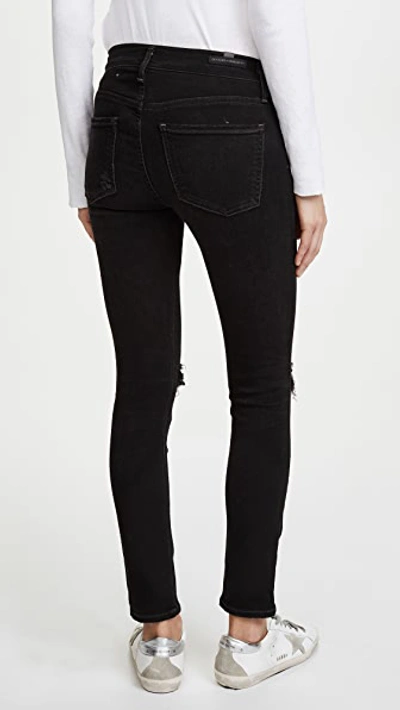 Shop Citizens Of Humanity Maternity Avedon Ankle Jeans In Distressed Darkness