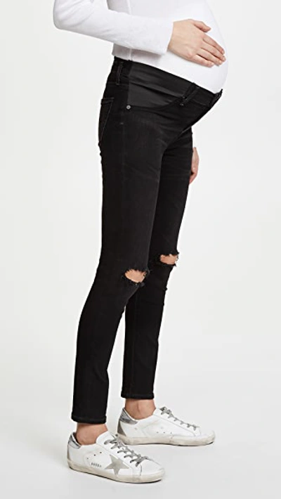 Shop Citizens Of Humanity Maternity Avedon Ankle Jeans In Distressed Darkness