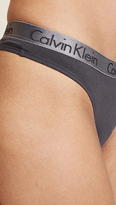 Shop Calvin Klein Underwear Radiant Cotton Thong In Ashford Grey