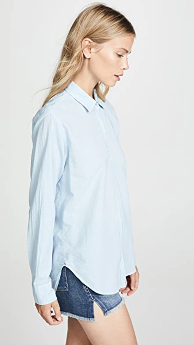 Shop Xirena Beau Button Down Shirt In Bleu Smoke