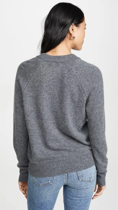 Shop Equipment Madalene Cashmere V Neck Sweater In Heather Grey