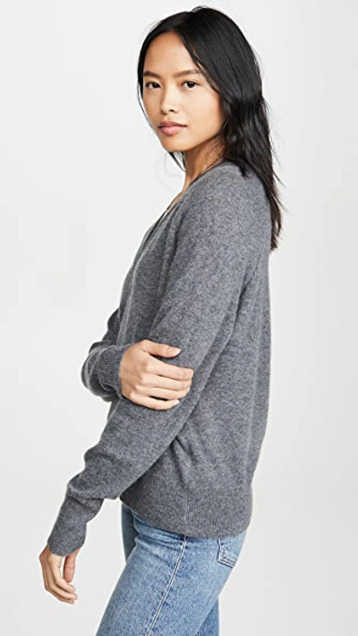 Shop Equipment Madalene Cashmere V Neck Sweater In Heather Grey